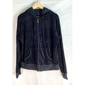 New York & Company Comfort Zone Women's Black Velour Sweatshirt Size XL
